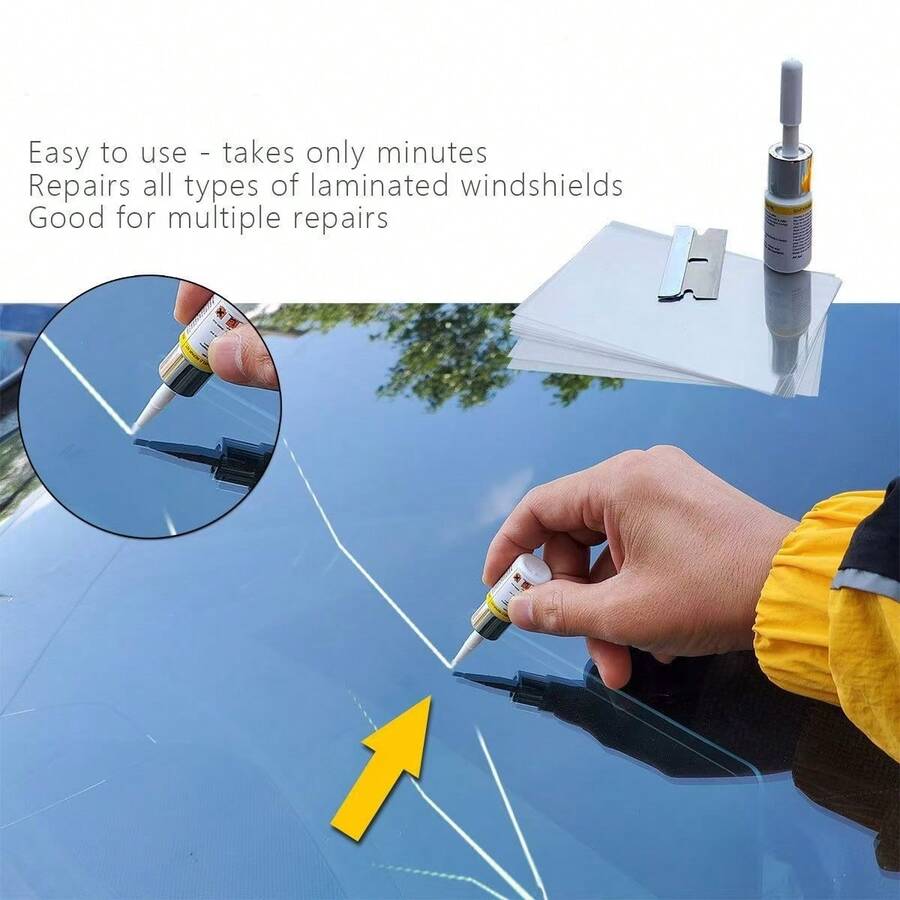 2 Pieces Car Windshield Crack Repair Kit, Nano Fluid Filled Chip And Star Crack Repair, Uncharged Car Glass Repair Kit - A - View 1