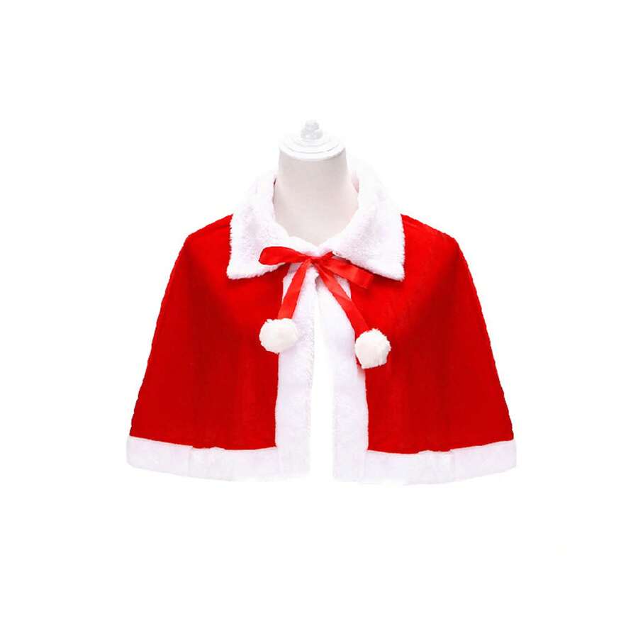 1pc Christmas Cloak Costume, Santa Claus Costume, Christmas Velvet Cloak