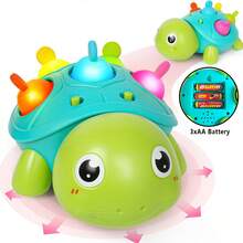 Juguetes para bebés de 0 a 6 meses, juguete musical de tortuga para gatear, juguete de tortuga con luces y sonidos para todo uso, juguetes educativos y de desarrollo, adecuados para niños y niñas de 0 a 1 año - Verde - Ver 11
