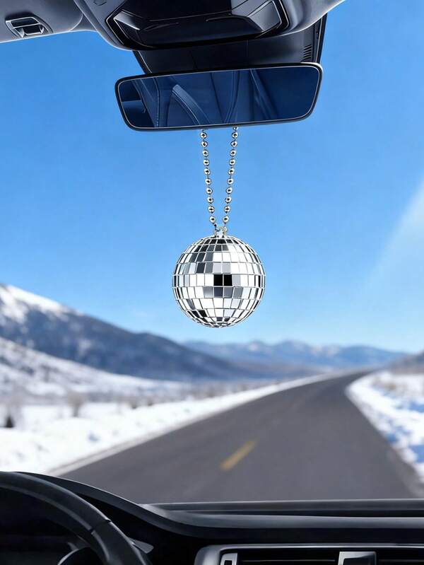 Pendant-Car Mirror Ball Pendant Disco Reflective Ball Injects Cool Soul Into Your Car. With Exquisite Mirror Design, It Can Reflect Bright Light In The Sun Or Under The Lights In The Car, Instantly Making The Atmosphere Inside The Car Cool And Smart. With Metal Bead Chains, It Is Full Of Texture.