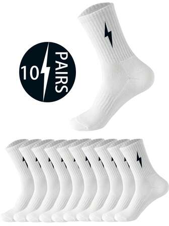 10/5/1 Pairs Plus Size Men's Knitted Mid-Calf Socks & Ankle Socks - Odor-Resistant, Moisture-Wicking, Elastic Socks, Unisex Mid-Calf & Ankle Socks, Fashion, Casual, Comfortable, Breathable, Odor-Resistant, Outdoor Sports, Running, Fitness, Cycling, Moisture-Wicking, Quick-Drying, Compression Knee Socks, Business Casual Holiday Tall Socks, Suitable For All Seasons, Unisex Daily Wear Socks, Suitable For Outdoor Fitness Sports Socks, Adult Moisture-Wicking Quick-Drying Breathable Comfortable Mid-Calf Socks, Ankle Socks