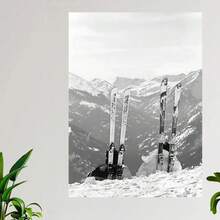 Framed Vintage Apres Ski Photo Print, Black And White, Vintage Ski Art, Ski Home Decor, Antique Ski, Ski Lodge Wall Decor, Ski Poster, Wall Art Decor. Idea Gift For New Year, Thanksgiving Day, Christmas, For Room Decor, Kitchen Decor, Living Room Painting, Halloween Decor, Bathroom Decor, Home Decor, Wall Decor, Bedroom Decor. - In ngẫu nhiên - Xem 1