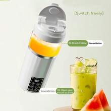 USB Rechargeable Portable Cordless Blender And Smoothie Maker - Easy To Clean, Great For Milkshakes, Smoothies And Fresh Fruit Drinks - With Digital Display, Ideal For Home, Office, Travel Outdoor, 460ml Mini Smoothie Blender, Waterproof Design - Multicolor - View 9
