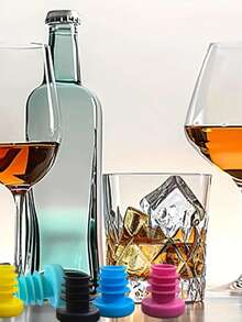 6/4个装 - 硅胶酒瓶塞 红酒瓶密封塞 油瓶塞 - 彩色 - 查看 12