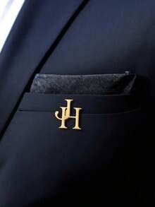 客製化字母胸針，個性化情侶字母婚禮胸針，男士不鏽鋼翻領針，伴郎胸針，教師節禮物，時尚男士配件，精緻獨特，父親節禮物，送給他的禮物，畢業禮物 - 彩色 - 查看 4