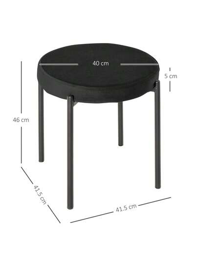 Pack Tafel Chairs Stackable Kitchen Cushion Chairs, Fluwelen Fabric Dining Zwart 41.5 46 Cm view 6