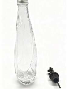 1pc 350ml/500ml Olive Oil Dispenser Bottle, 11.8oz/350ml Cooking Oil Dispenser Bottle, Glass Oil Container With Drip-Free Spout, Label Cap, Funnel, Diamond Shape - Black - View 2