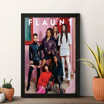 1 件 KATSEYE 艺术版画：全球女子组合帆布印刷海报墙饰，无框装饰，时尚卧室之选——音乐爱好者和收藏家的选择