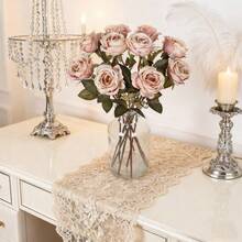 2/80PCS Artificial Single Rose Flowers Silk Bouquets Fake Plants For Spring Wedding Vase For Home Dining Room Bedroom Decorations, Mother's Day Valentine's Day Festival Birthday Party Accessories, Outdoor Garden Decorations - Pink - View 5