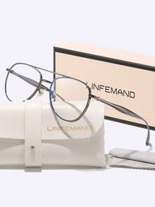 LINFEMAND Classic Retro Double-Bridge Decorative Clear Lens Glasses, Unisex Fashion Accessory, Versatile Daily Wear, Holiday Gift - Clear - View 10