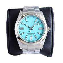 Factory Low Price Cross-Border Dropshipping Laojia Consumable Series Fully Automatic Mechanical Men's Watch Station West Source Micro Business Wholesale - White Shell Blue Surface - View 5