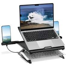 OImaster Laptop Stand For Desk, Muti-Angle Adjustable Portable Foldable With Heat-Vent, Ergonomic Laptop Stand Riser Compatible With MacBook, Air, Pro, Surface Laptop (9-15.6 Inches) (Black){Inchcolor_nameinch:InchBlackinch} - 黑色 - 查看 1