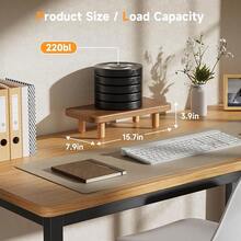 Monitor Stand - Wood Monitor Stand Riser For Laptop Computer/TV/PC/Printers, Dual Monitor Stand Riser{Inchsize_nameinch:InchWalnut15.75ininch} - Walnut15.75in - View 4