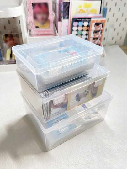 1 pezzo Scatola di stoccaggio versatile e trasparente per trucco e gioielli, organizzatore multifunzionale con apertura a scatto, ideale per la casa, il soggiorno, la camera da letto, il bagno e il trucco, perfetto per forcine, essenziali per il trucco, cotton fioc e altro ancora, regalo ideale per vacanze e occasioni speciali, soluzione elegante e pratica per spazi liberi dal disordine.