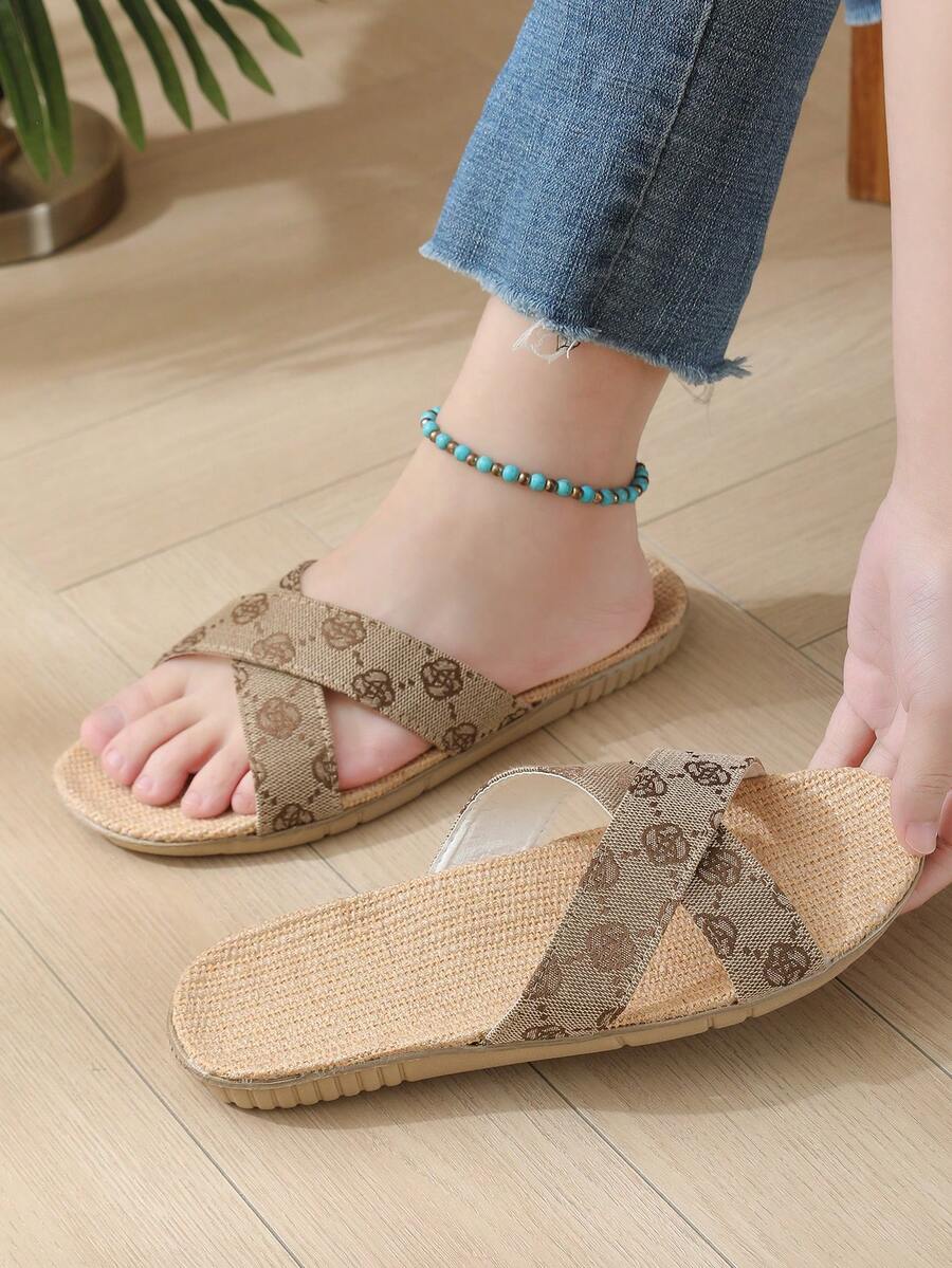 女士休闲平底夏季拖鞋，女士凉鞋穆勒鞋奢华拖鞋圆头鞋