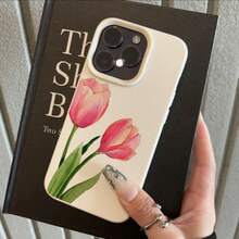 Funda de teléfono: Diseño de flor de tulipán en acuarela, funda de TPU compatible con iPhone 16 Pro Max/16 Pro Max/14/16 Plus/15/13 Pro/12/11, cubierta protectora anti-caída de negocios, alta estética - Estilo 1 (1 pieza) - Ver 5