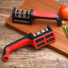 Professional Knife Sharpener, Equipped With High-Precision Whetstone, Tungsten Carbide Diamond And Ceramic Sharpening Stones - Non-Slip Handle, Fast And Durable Performance, Ergonomic Design, Durable Structure, Suitable For Home Chefs