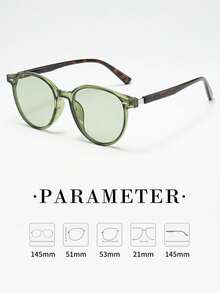 1副男女通用猫眼框简约时尚眼镜（适合驾驶、旅行、度假、日常休闲佩戴） - 綠框玳瑁框綠腿 - 查看 2