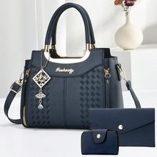 3 件套女士手提包，优雅女士手提包，带流苏吊坠，时尚百搭单肩包和斜挎包，适合母亲节、情人节、圣诞节礼物 - 彩色 - 查看 9