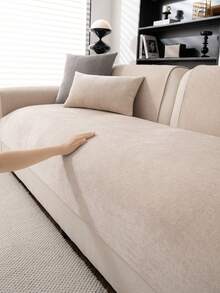 1件装四季通用沙发垫套，现代简约防滑沙发座垫，防尘可水洗，柔软不易褪色，宠物友好型保护套，适用于卧室、办公室、客厅、L型沙发以及1/2/3/4人沙发。 - 米色 - 查看 7