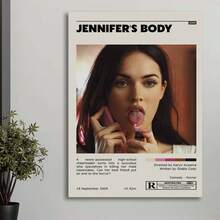 Framed Jennifer's Body Retro Vintage Poster | Minimalist Movie Poster | Retro Vintage Art Print | Wall Art | Home Decor For New Year, Halloween, Thanksgiving Day, Christmas, For Room Decor, Room Painting, Living Room Painting, Halloween Decor, Bathroom Decor, Home Decor, Wall Decor, Bedroom Decor. - In ngẫu nhiên - Xem 1