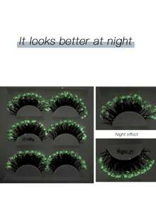 7 Pairs Colorful Fluffy False Eyelashes, Multi-Layer Thick Crossed Faux Mink Lashes, Natural D-Curl Voluminous Curly Eyelashes, 3 Pairs Stage/Party Glitter Lashes, Thick Luminous Glitter Crossed Mink Eyelashes