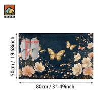 1 tấm thảm cửa chống trượt họa tiết bướm và hoa, thảm cửa chống trượt sợi siêu bền, thích hợp trang trí tiệc lễ hội, nhà bếp, phòng tắm, phòng ăn, phòng ngủ, có thể làm quà tặng - Nhiều màu - Xem 15