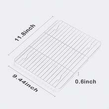 2 Pack Cooling Rack For Baking Stainless Steel, Heavy Duty Wire Rack Baking Rack, 11.7" X 9.4" Cooling Racks For Cooking, Fits Small Toaster Oven, Dishwasher (Default) - Type1 - 查看 3