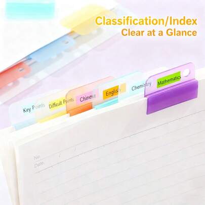 Colorful Index Clip, Multi-Functional Bookmarks, High-Quality Stationery Clips, Ideal For Organizing Files, Papers, And Exams