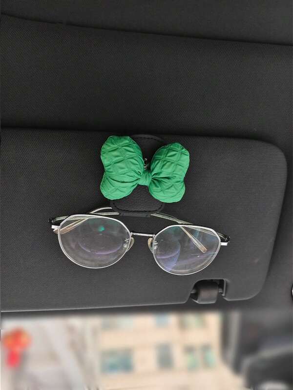 Car Eyeglass Bow Tie Storage Clip - Car Sun Visor Eyeglass Holder - Eyeglass Clip - Magnetic Clip, Car Sun Visor Eyeglass Storage Clip, With Different Colored Bow Knot Designs, Cute And Practical