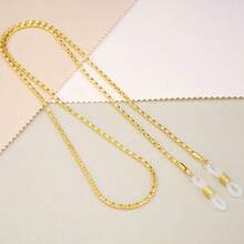 1pc Cute Faux Pearl Metal Eyeglasses Chain, Elegant And Fashionable Sunglasses Chain For Women And Girls, Woman's Glasses Anti Slip Chain,Glasses String For Women,Reading Glasses Chain,Glasses Strap,Sunglasses Lanyard - 金色 - 查看 1