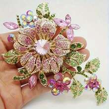 Valentine's Day 1pcs/Set Exquisite Shiny Color Rose Flower Brooch, Ladies Evening Dress Pin, Wedding Fashion Accessories, Female Gift - 彩色 - 查看 6