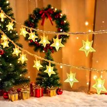 1 pieza Luces de cadena de 10/20/40/80 LED, luces de hadas y estrellas alimentadas por batería para dormitorio, fiesta, boda, festival, Año Nuevo, jardín, habitación de niños, carpa, ático, balcón, decoración interior