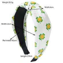 1pc Women's Fashion Headband Hair Accessory, Simple Printed Fabric Headband Clover Polka Dot Fashion Headband Irish St. Patrick's Day Headband Suitable For Daily Leisure, Festival Party Wear, Perfect Holiday Gift For Family And Friends - 帽子 - 查看 2