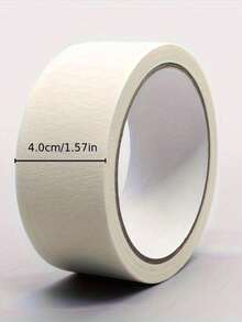 1 Roll Heavy Duty Masking Tape, White Industrial Tape, Artist Masking Tape, Removable, Universal Beige Tape For Drawing, Watercolor, Canvas Framing, Multipurpose Art & Craft Tape For Home, Office, School, DIY Art, 20m/65ft