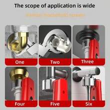 新款浴室水槽扳手 铝合金万向扳手 通用80mm开口多功能家用管道安装工具 - 紅色 - 查看 9