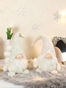 1pc Nordic Style Knitted Faceless Doll Ornament, High-End Knitted Faceless Doll, A Good Choice For Home Decoration Gifts During Christmas Season, The Best Choice For Valentine's Day Gifts, And A Good Decoration Item For Home Holiday Atmosphere - Multicolor - View 1