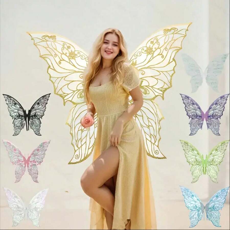 Vestido de para mujer con alas de abeja Disfraces de Halloween Y6B7 - Q - Ver 1