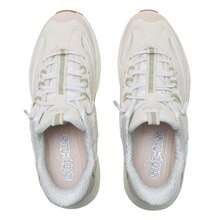 Skechers 女士 CONTOUR FOAM 套脚运动鞋，低帮系带舒适轻便休闲鞋 - 自然色/綠色 - 查看 4