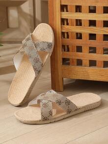 女士休闲平底夏季拖鞋，女士凉鞋穆勒鞋奢华拖鞋圆头鞋 - 咖啡棕 - 查看 8