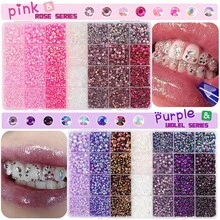 1Set/51pcs Colorful Geometric Pattern Rhinestone Teeth Jewelry Set, Cute Y2K Super Shiny Tooth Decor For Daily, Party, Holiday, Unisex (No Glue Included)