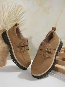 1双女士正装鞋 女士鞋 黑色高跟鞋 秋季优雅女士运动鞋 女士冬季鞋 2025新款女士热门鞋款 新款Loft流行鞋 女士新款鞋,乐福鞋 - 卡其色 - 查看 4