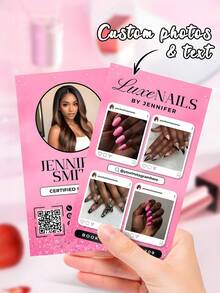 Custom 200/500/1000pcs Personalized Business Cards-11 Styles, Personalized Professional Work Cards, Suitable For Online Marketing And University Style, Beauty Salon, Hair Salon And Nail Art Business Cards,Exclusive Customized VIP Cards, Fashionable Office And Social Style Waterproof Surface Pattern Customization Customized Business Cards,Junior High School Students, Middle School Students, High School Senior High School Students, College Students, University Students, Freshman, Sophomore