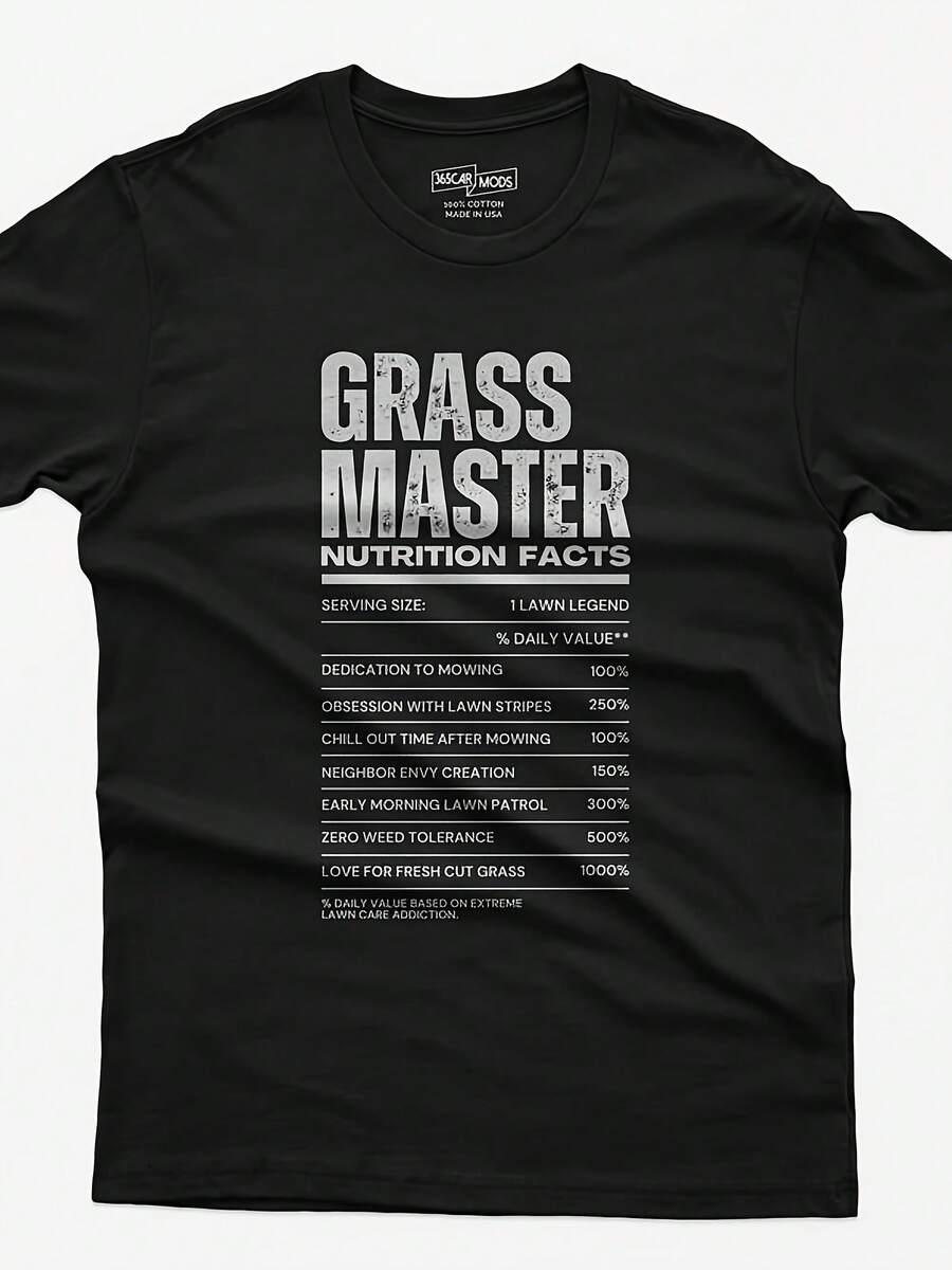 Gs Master Nutrition Facts Tee Funny Lawn Care Shirt'-- Funny Printed Casual T-Shirt, 1954% Cotton, Round Neck, Regular Style, Perfect Valentine's Day/Christmas Gift For Your Boyfriend/Husband - 款式2 - 查看 1
