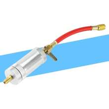 Inyector de aceite de CA, inyector de aceite y tinte para aire acondicionado Herramientas refrigerantes R134A R12 R22 Escala SAE de 1/4 "Línea recargable Tornillo de manual de 2 - 1 - Ver 3