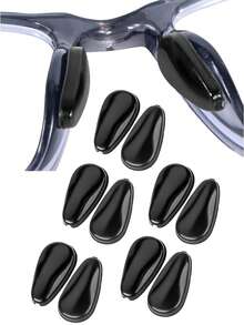 5/10-Pair Black Super Sticky Anti Slip Nose Pads For Glasses With Air Chamber Design | Enhanced Grip & Comfort Fit Eyewear Accessories - Multicolor - View 13