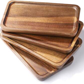 7.5 X 4.1 Inch Oval Shaped Mini Wooden Serving Tray, Suitable For Coffee Table, Desserts, Snacks, Fruits, Wooden Plate Decor For Restaurant