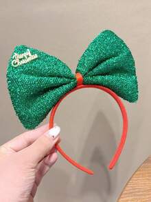 1pc Teen's Christmas Headband, Cute Red Bow Headpiece, Christmas Atmosphere Decoration Accessory - Multicolor - View 9
