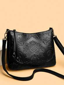 2026新款奢华设计师女士软PU皮革单肩包/手提包/斜挎包 - 黑色 - 查看 2