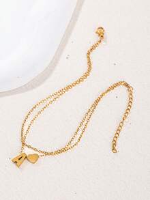 1pc Fashionable Minimalist 26 Initial Double Layer Anklet, Suitable For Summer Outing, Beach, Holiday, Daily Wear, A Great Gift For Teenage Girls